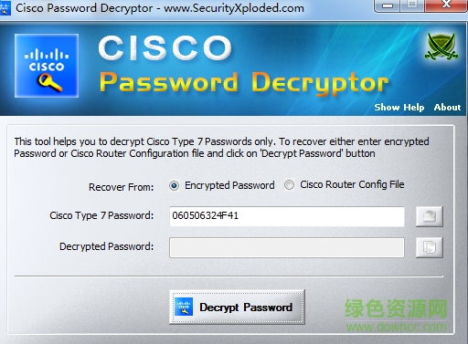 ˼��·�������ƽ�����(Cisco Password Decryptor)����